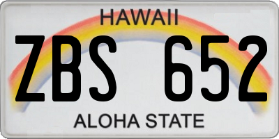 HI license plate ZBS652