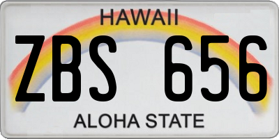 HI license plate ZBS656