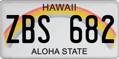 HI license plate ZBS682