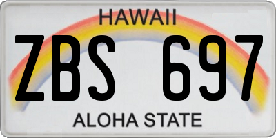 HI license plate ZBS697