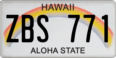 HI license plate ZBS771