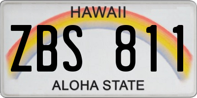 HI license plate ZBS811
