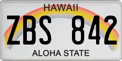 HI license plate ZBS842