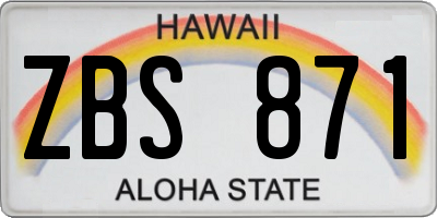 HI license plate ZBS871