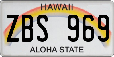 HI license plate ZBS969