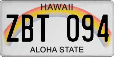 HI license plate ZBT094