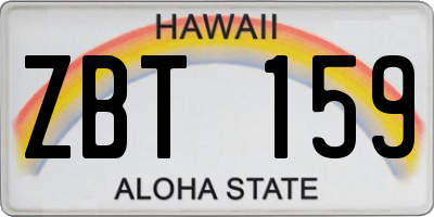 HI license plate ZBT159