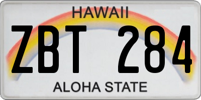 HI license plate ZBT284
