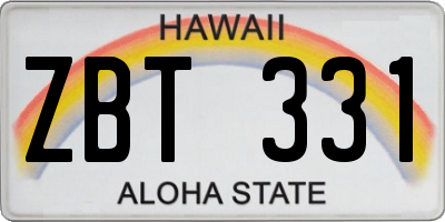 HI license plate ZBT331