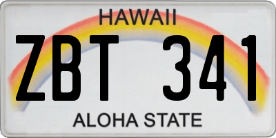 HI license plate ZBT341