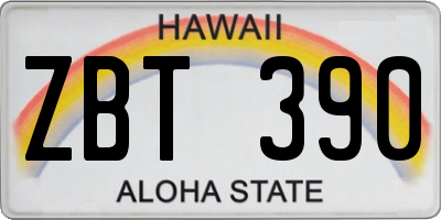 HI license plate ZBT390