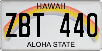 HI license plate ZBT440