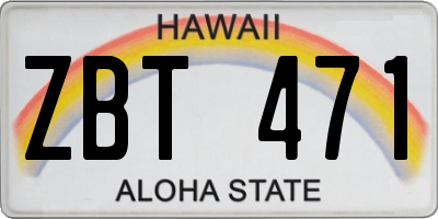 HI license plate ZBT471
