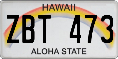 HI license plate ZBT473