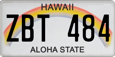 HI license plate ZBT484