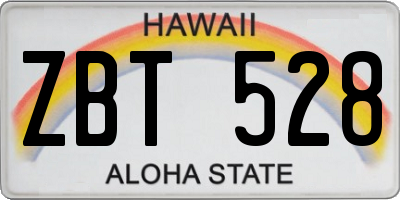 HI license plate ZBT528