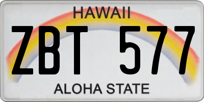 HI license plate ZBT577