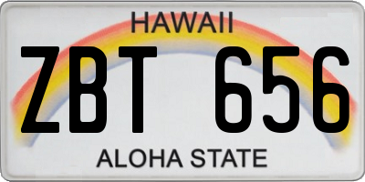HI license plate ZBT656