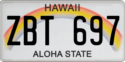 HI license plate ZBT697