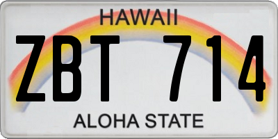 HI license plate ZBT714