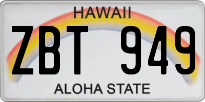 HI license plate ZBT949