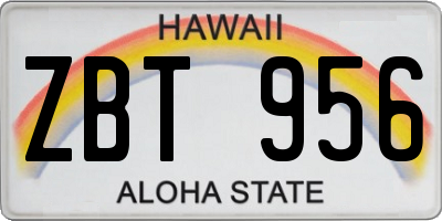 HI license plate ZBT956