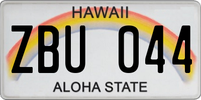 HI license plate ZBU044