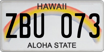 HI license plate ZBU073