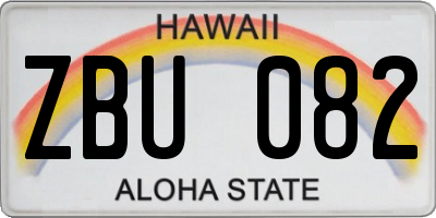 HI license plate ZBU082
