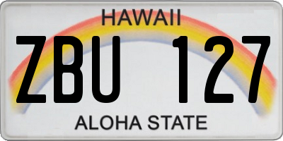 HI license plate ZBU127