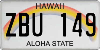 HI license plate ZBU149