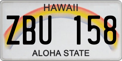 HI license plate ZBU158