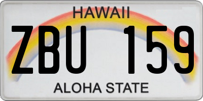 HI license plate ZBU159