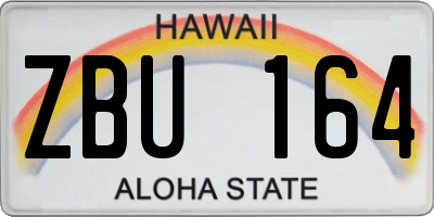 HI license plate ZBU164