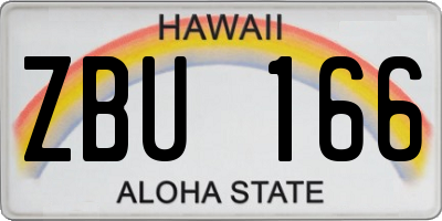 HI license plate ZBU166