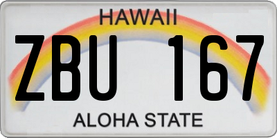 HI license plate ZBU167