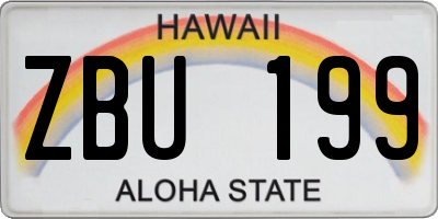 HI license plate ZBU199