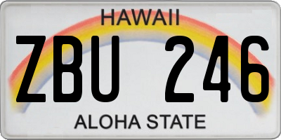 HI license plate ZBU246
