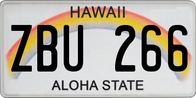 HI license plate ZBU266