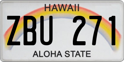 HI license plate ZBU271