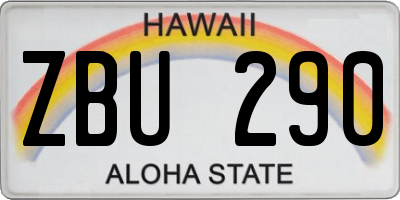 HI license plate ZBU290