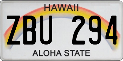HI license plate ZBU294