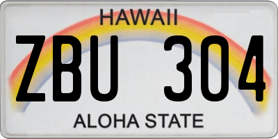 HI license plate ZBU304