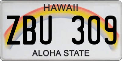 HI license plate ZBU309