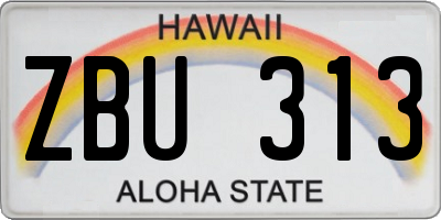 HI license plate ZBU313