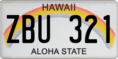 HI license plate ZBU321
