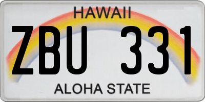 HI license plate ZBU331