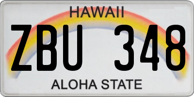 HI license plate ZBU348