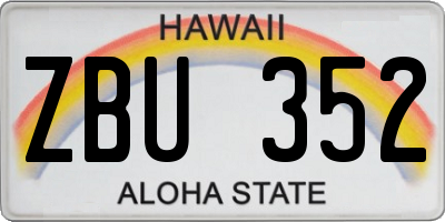 HI license plate ZBU352