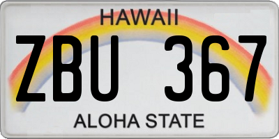 HI license plate ZBU367